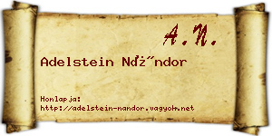 Adelstein Nándor névjegykártya